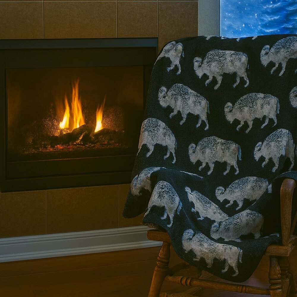 Joyce Onarheim Boe - Legacy Collection 100% Wool Buffalo Throw